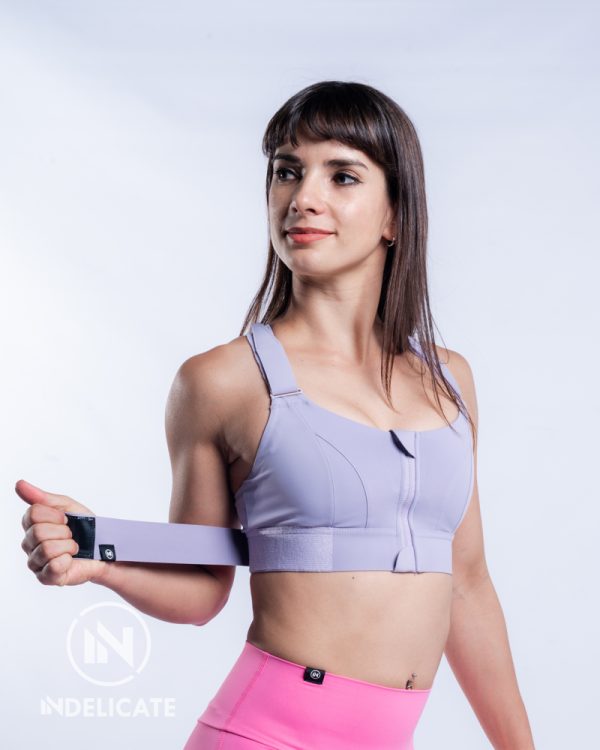 Lilac Luxe Sports Bra | High-Impact with Adjustable Straps Bra - Image 3