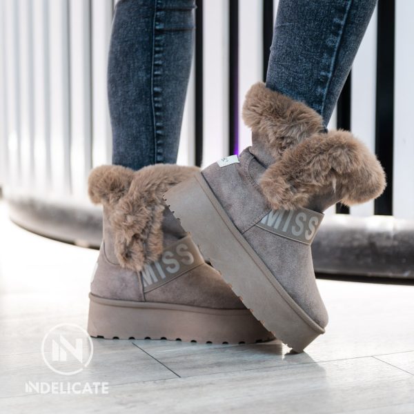 Platform Winter Boots Taupe - Image 3