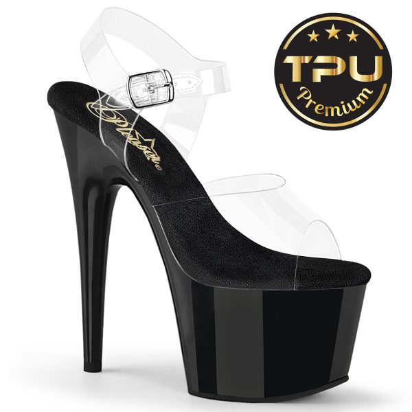 PLEASER ADORE-708PREM | 7 inch | Premium Black Sandals PREORDER