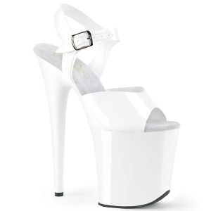 PLEASER FLAMINGO-808N | 8 inch | White Jelly-like Sandals PREORDER