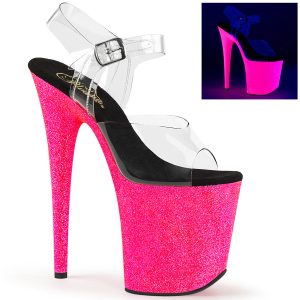 PLEASER FLAMINGO-808UVG | 8 inch | Pink Neon UV Platform Sandals